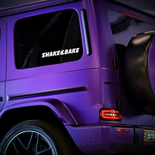 Shake & Bake מדבקות ויניל מדבקה מכונית אוטומטית מכונית קיר מחשב נייד | לבן | 5.5 x 0.6